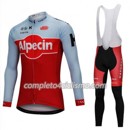 Completo Maglia ML + Pantaloncino con bretelle ML 2018 Team Katusha Alpecin N001
